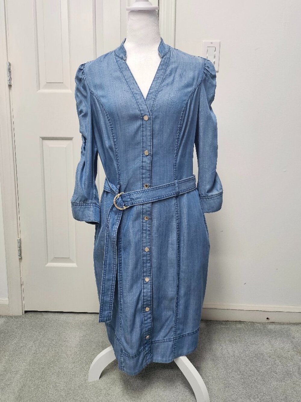 White House Black Market Soft Silky Denim look Dress